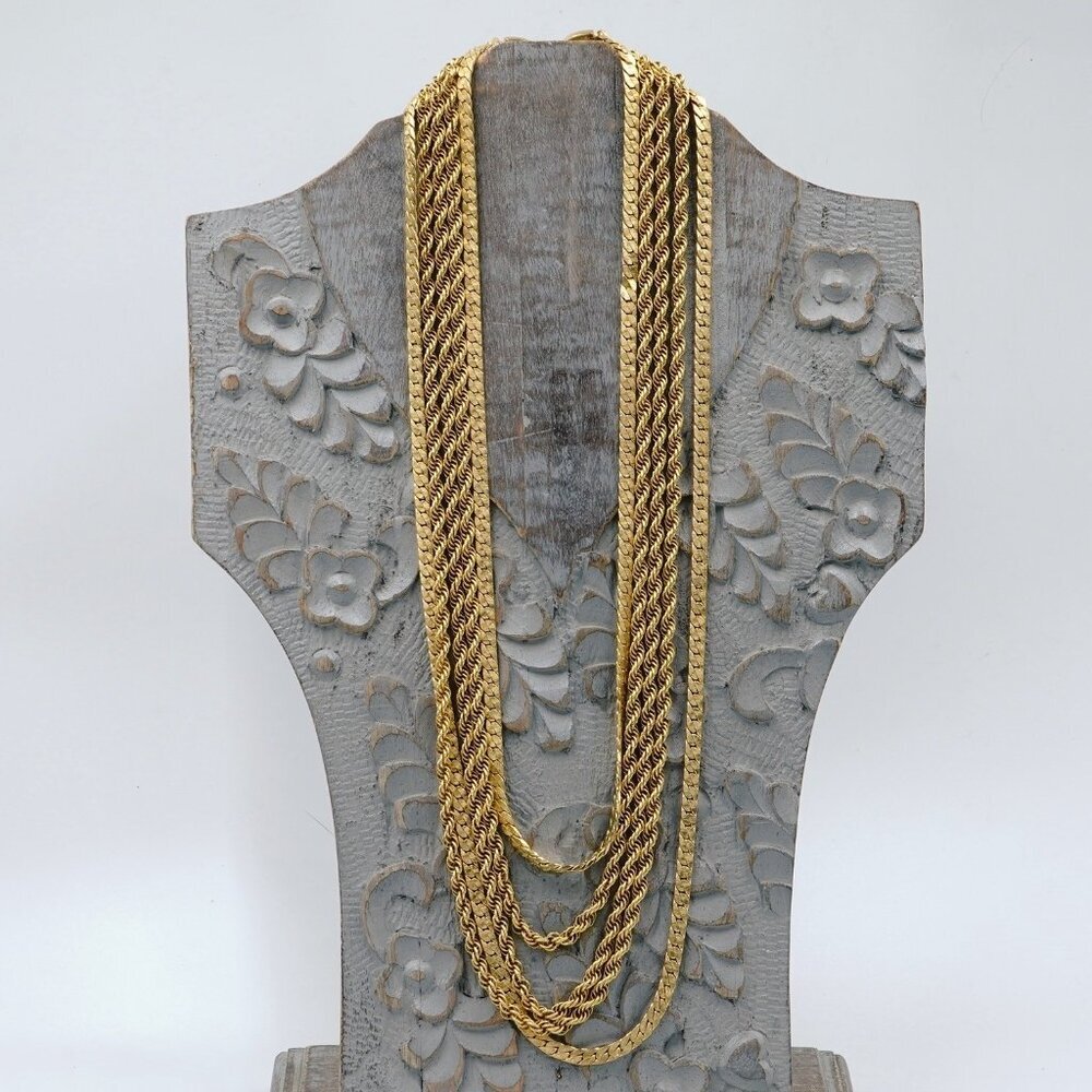 GOLDETTE Chain Necklace Goldplate Multi Strand Layered Vintage Jewelry Signed